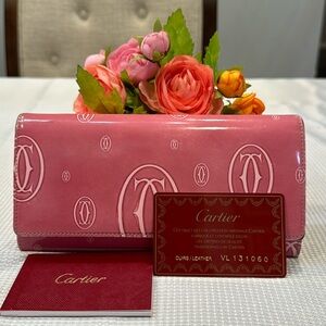 Authentic Cartier Happy Birthday patent wallet with authenticity card